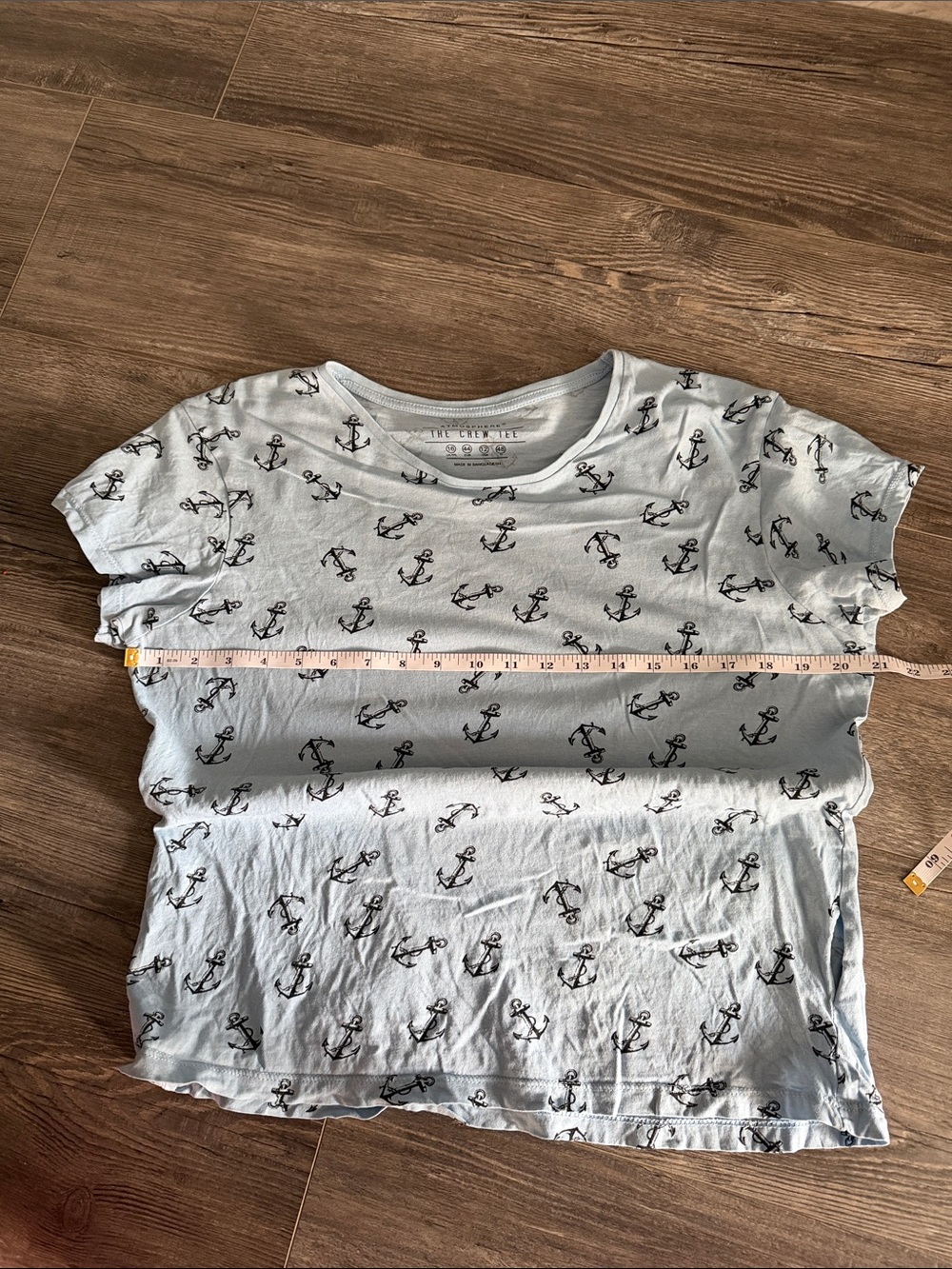 Atmosphere Light Blue Tee with Black Anchor Motif - Picture 3 of 3